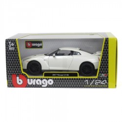 Burago 1/24 Nissan GT-R bianco perla del 2017