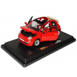 Burago 1/24 Fiat 500C Cabriolet colore rosso