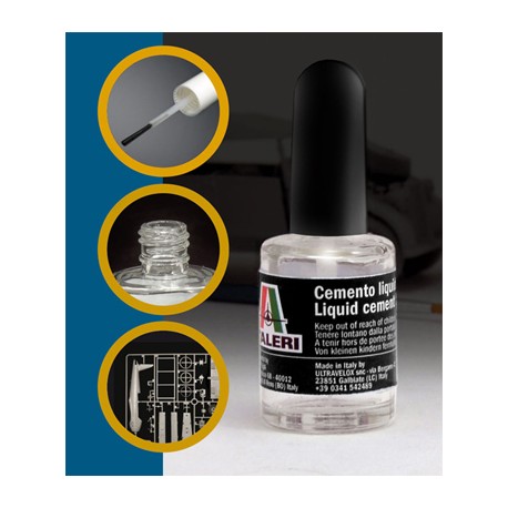 Italeri Cemento Liquido per plastica 15ml con pennello grande