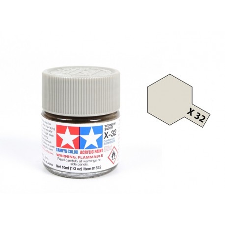 TAMIYA 81532 Titanium Silver x-32 Argento Titanio Acrilico