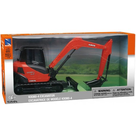 KUBOTA KX080-4 EXCAVATOR 1:18 Scale BY NEW RAY TOYS Construction ORANGE Toy