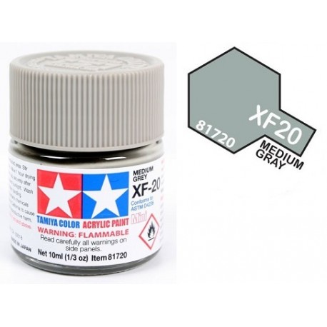 TAMIYA 81720 Grigio Medio XF-20 Medium Grey Acrilico