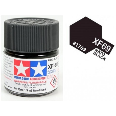 TAMIYA 81769 Nato Black XF-69 Nato Nero Acrilico