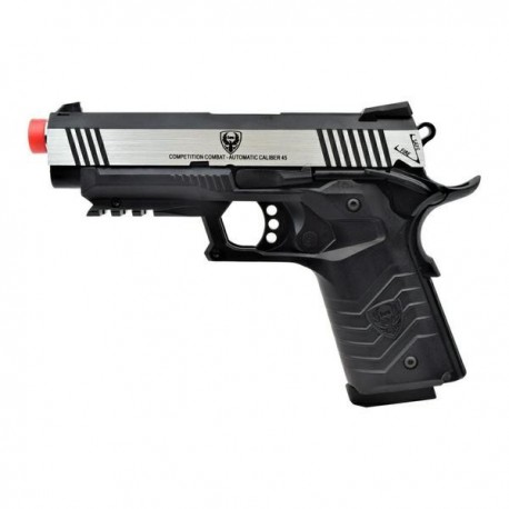 HFC PISTOLA A GAS HG-171S TACTICAL 1911 SILVER/NERO METAL SCARRELLANTE