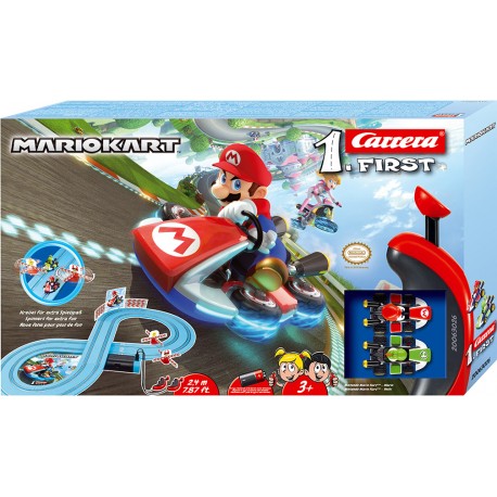 Carrera Pista First Set Nintendo Mario Kart - Mario vs Yoshi - mt. 2,4 with SPINNERS