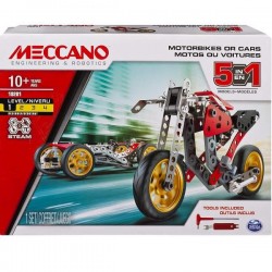 Moto da Corsa MECCANO 6053371 Costruzioni in metallo Multi Modello 5 in  1 - Moto da Corsa