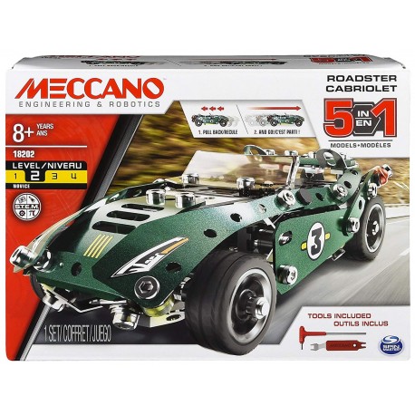 Macchina da Corsa MECCANO 6040176 Costruzioni in metallo Multi Modello 5 in  1 - Macchina da Corsa
