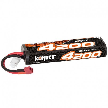 KONECT Batteria LIPO 4200MAH 7.7V 40C 2S1P 31WH (ROUND CASE DEAN)