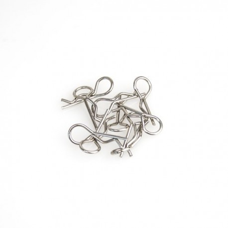 Clips carrozzeria medie per modelli 1/10 in metallo 10 Pezzi Universali Hobbytech