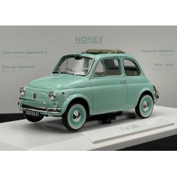 FIAT 500 L 1968 PASTEL BLUE W/SPECIAL BIRTH PACK 1:18 Norev