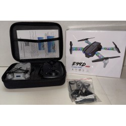 Drone E99D max con doppia fotocamera, quattro eliche, luce LED RGB e telecomando, drone pieghevole