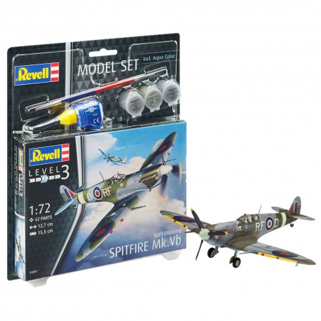 Model Set Spitfire Mk.Vb Supermarine 1:72 colori e colla compresi
