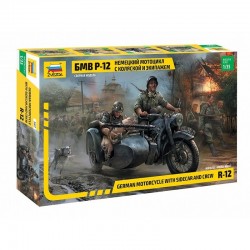 BMW R-12 German Motorcycle with Sidecar and Crew - Zvezda 3607 - 1/35