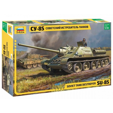 Kit  Carro Armato Sovietico Zvezda 1:35  Soviet Tank Destroyer SU-85