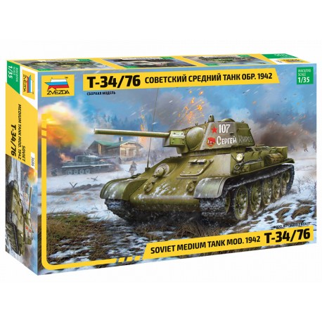 Kit  Carro Armato Sovietico Zvezda 1:35 Soviet Medium Tank Mod. 1942 T-34/76