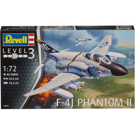 Kit  F-4J Phantom II US Navy 1:72 Scale Model Kit -Plastic Revell 03941
