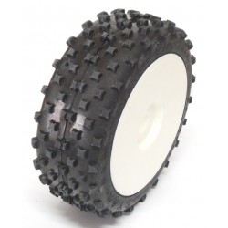 Gomme 1/8 OFF ROAD STAR PIN incollata su cerchio BIANCO con esagono 17