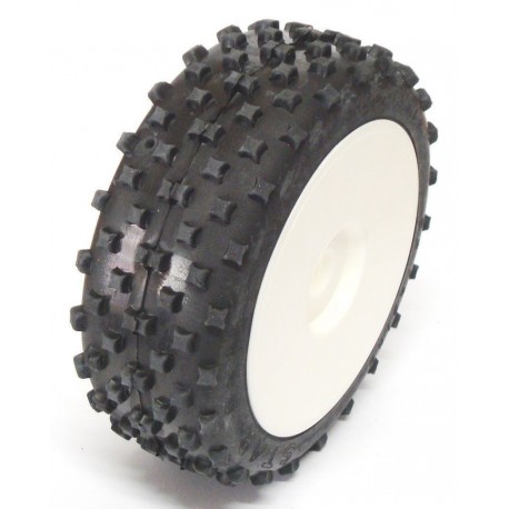 Gomme 1/8 OFF ROAD STAR PIN incollata su cerchio BIANCO con esagono 17