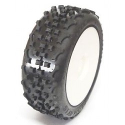 Gomme 1/8 OFF ROAD STAR PIN EVO incollata su cerchio BIANCO con esagono 17