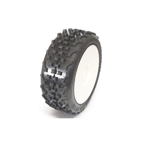 Gomme 1/8 OFF ROAD STAR PIN EVO incollata su cerchio BIANCO con esagono 17