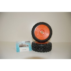 Gomme Bliss rc 1/8 OFF Road Star Pin incollata su cerchio Arancione con esagono 17